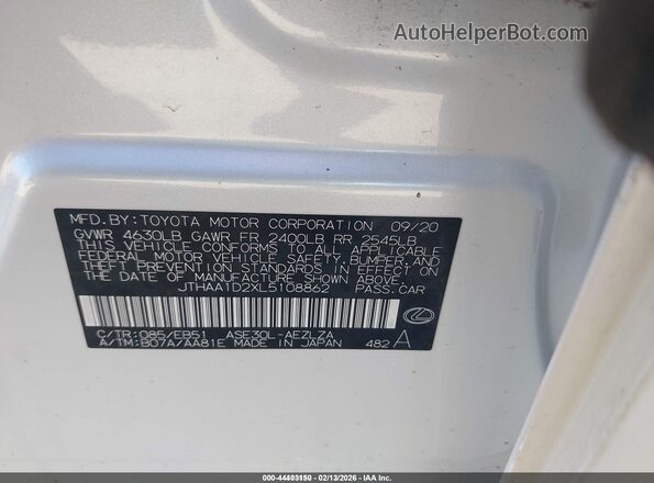 JTHAA1D2XL5108862 2020 LEXUS IS 300 Белый Вид подкапотного пространства