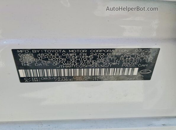 JTHAP1D25P5003621 2023 LEXUS IS Белый Вид наклейки с VIN-кодом