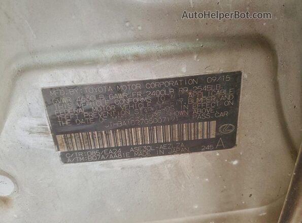 JTHBA1D27G5007191 2016 LEXUS IS White Vista del compartimento del motor