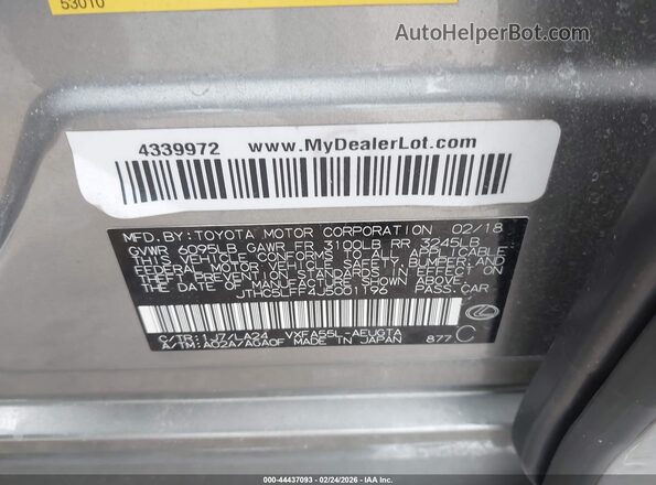 JTHC5LFF4J5001196 2018 LEXUS LS 500 Серебряный Вид подкапотного пространства