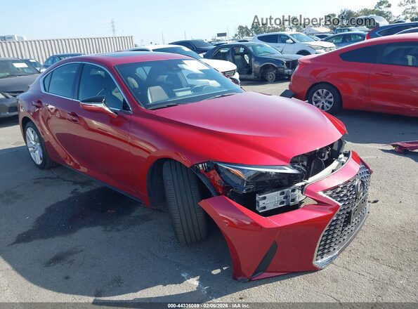 JTHCA1D27M5111583 2021 LEXUS IS 300 Red Przód prawy