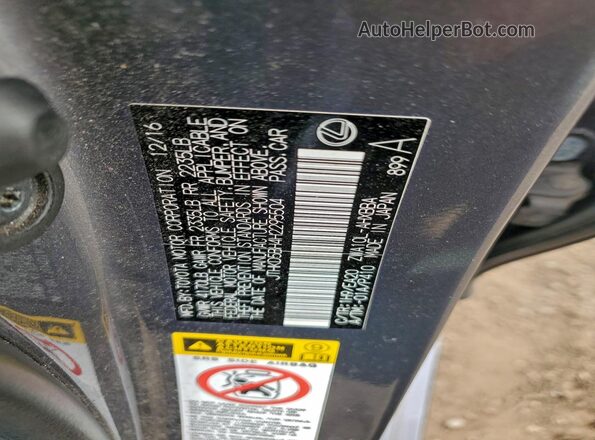 JTHKD5BH4H2295504 2017 LEXUS CT Серебряный Вид наклейки с VIN-кодом