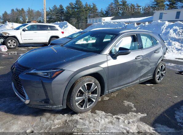 JTHP9JBH7M2042137 2021 LEXUS UX 250H Gray წინა მარცხენა ხედი სამი მეოთხედიდან
