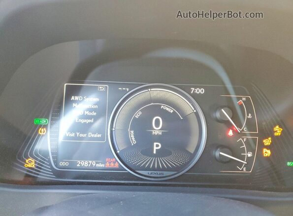 JTHP9JBH7M2048035 2021 LEXUS UX White ხელსაწყოთა პანელის ხედი