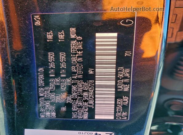 JTJAB7CX9R4057218 2024 LEXUS LX Black Widok naklejki z numerem VIN