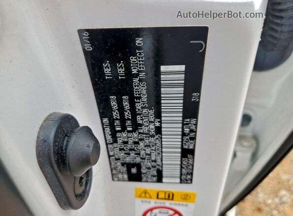 JTJBARBZ2G2068575 2016 LEXUS NX Белый Вид наклейки с VIN-кодом