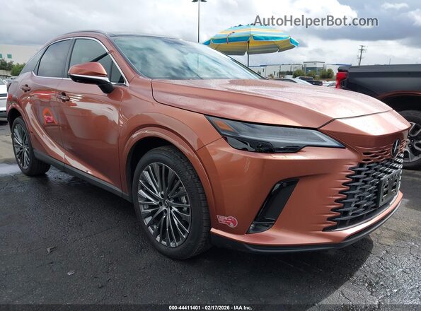 JTJCJMGA0R2014303 2024 LEXUS RX 450H+ Orange Przód prawy