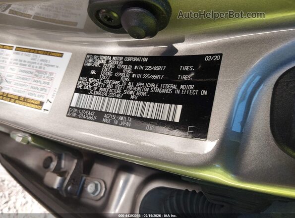 JTJDARDZ4L2231467 2020 LEXUS NX 300 Silver ძრავის განყოფილების ხედი