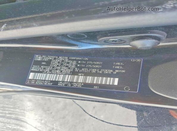 JTJDY7AX3M4341211 2021 LEXUS LX Черный Вид наклейки с VIN-кодом