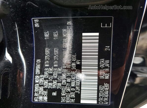 JTJHY7AX0K4285677 2019 LEXUS LX Черный Вид наклейки с VIN-кодом