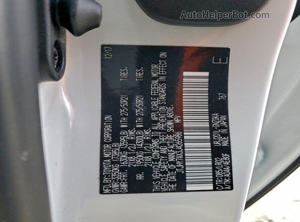 JTJHY7AX3J4265986 2018 LEXUS LX Белый Вид наклейки с VIN-кодом