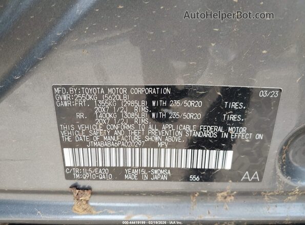 JTMABABA6PA020297 2023 SUBARU SOLTERRA Silver Widok komory silnika