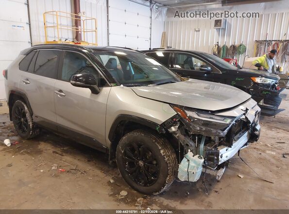 JTME6RFV7NJ019464 2022 TOYOTA RAV4 HYBRID Серебряный Передняя правая четверть