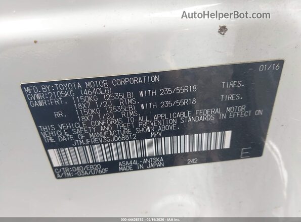 JTMJFREV3GJ068812 2016 TOYOTA RAV4 White Շարժիչի բաժամունքի տեսք