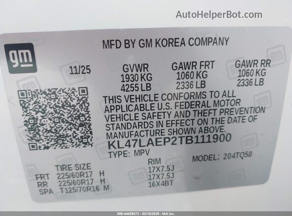 KL47LAEP2TB111900 2026 BUICK OTHER Белый Вид подкапотного пространства