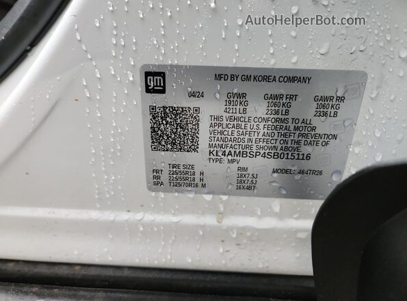 KL4AMBSP4SB015116 2025 BUICK ENCORE Белый Панорамный вид салона 360°