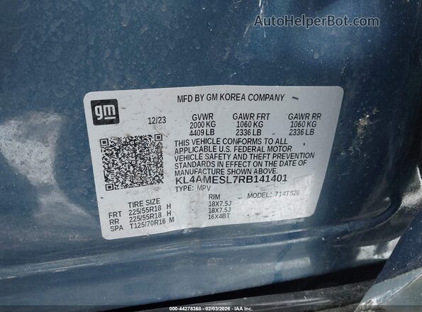 KL4AMESL7RB141401 2024 BUICK ENCORE Синий Вид подкапотного пространства