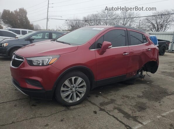 KL4CJASB4JB563373 2018 BUICK ENCORE Burgundy Առջևի ձախ երեք քառորդ տեսարան