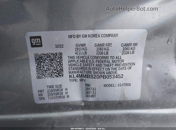 KL4MMBS20PB053452 2023 BUICK ENCORE Gray Widok komory silnika