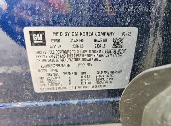 KL4MMBS25PB050496 2023 BUICK ENCORE Blue Вид підкапотного простору