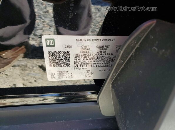 KL77LHEP0TC088591 2026 CHEVROLET TRAX Черный Вид наклейки с VIN-кодом