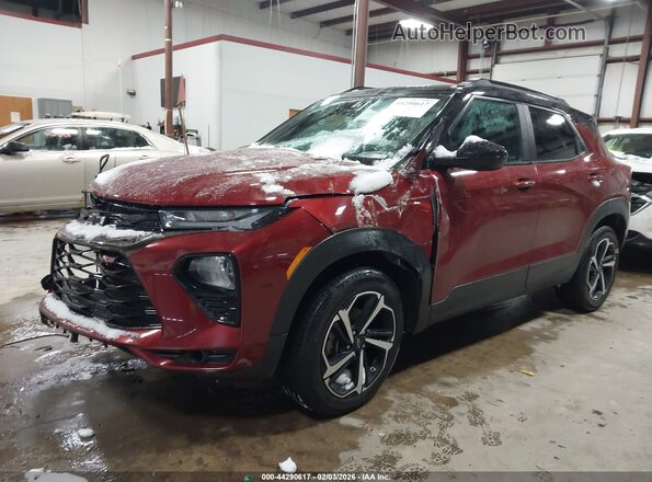 KL79MUSL7NB052311 2022 CHEVROLET TRAILBLAZER Red წინა მარცხენა ხედი სამი მეოთხედიდან