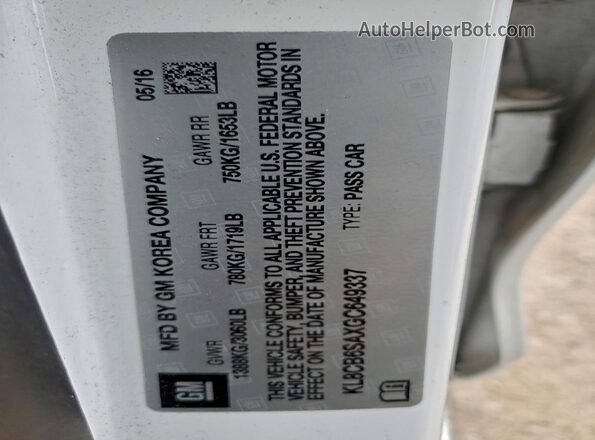 KL8CB6SAXGC649337 2016 CHEVROLET SPARK Белый Вид подкапотного пространства