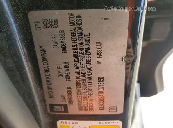 KL8CD6SA7KC718150 2019 CHEVROLET SPARK Черный Вид подкапотного пространства