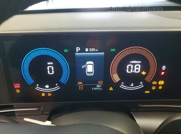 KM8HBCAB9SU330256 2025 HYUNDAI KONA Белый Вид щитка приборов