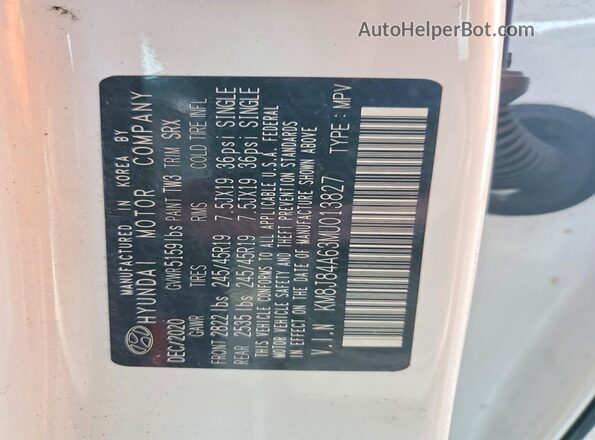 KM8J84A63MU013827 2021 HYUNDAI NEXO Белый Вид подкапотного пространства