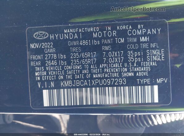 KM8JBCA1XPU097293 2023 HYUNDAI TUCSON HYBRID Черный Вид подкапотного пространства