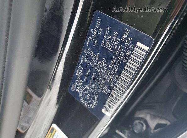 KM8JCDD19TU411086 2026 HYUNDAI TUCSON Черный Вид наклейки с VIN-кодом