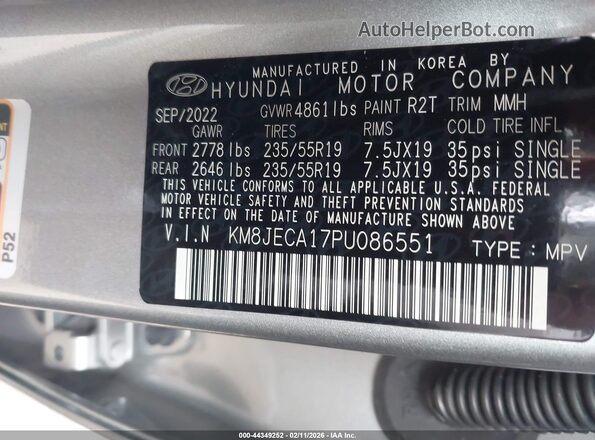 KM8JECA17PU086551 2023 HYUNDAI TUCSON HYBRID Серый Вид подкапотного пространства
