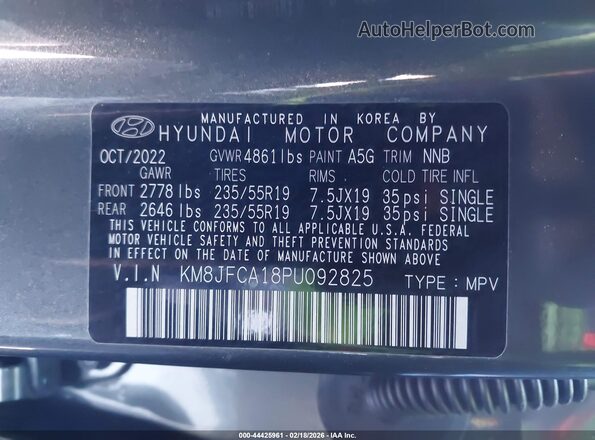 KM8JFCA18PU092825 2023 HYUNDAI TUCSON HYBRID Серый Вид подкапотного пространства