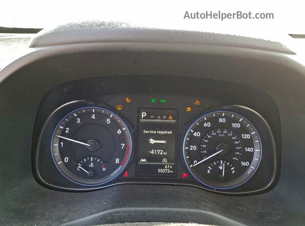 KM8K22AB3NU779565 2022 HYUNDAI KONA Синий Вид щитка приборов