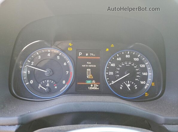 KM8K6CAB0NU832202 2022 HYUNDAI KONA Белый Вид щитка приборов