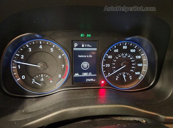 KM8K6CAB5PU007310 2023 HYUNDAI KONA Black Widok zestawu wskaźników