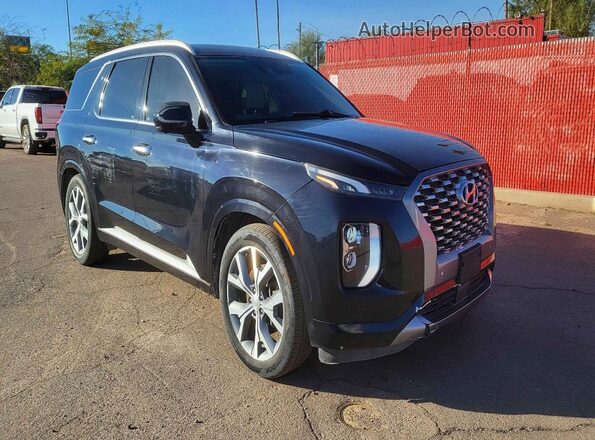 KM8R54HE3MU240752 2021 HYUNDAI PALISADE Синий Передняя левая четверть