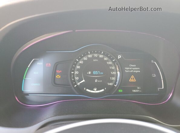 KMHC75LC7JU063078 2018 HYUNDAI IONIQ Silver Vista del cuadro de instrumentos