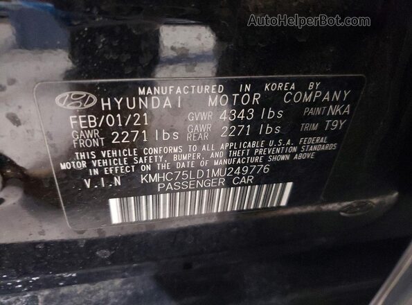 KMHC75LD1MU249776 2021 HYUNDAI IONIQ Черный Вид подкапотного пространства