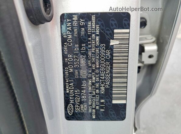 KMHCT4AE6GU009953 2016 HYUNDAI ACCENT Silver Widok komory silnika