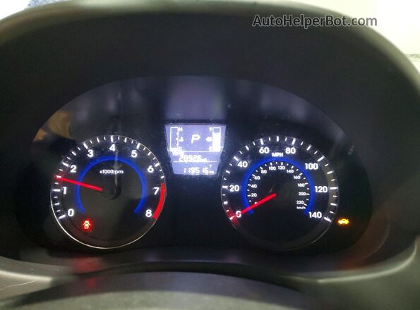 KMHCT4AE8GU028360 2016 HYUNDAI ACCENT Синий Вид щитка приборов