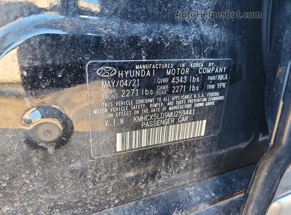 KMHCX5LD9MU259441 2021 HYUNDAI IONIQ Charcoal Вид наклейки з VIN-кодом