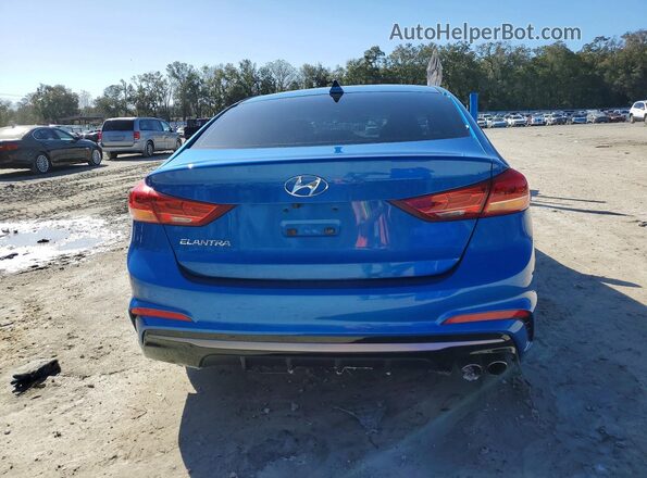 KMHD04LB2JU553907 2018 HYUNDAI ELANTRA Синий Вид сзади