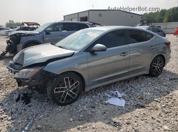 KMHD04LB5KU817297 2019 HYUNDAI ELANTRA Gray წინა მარცხენა ხედი სამი მეოთხედიდან