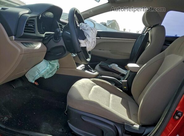 KMHD74LF2KU807440 2019 HYUNDAI ELANTRA Red Widok wnętrza z przodu
