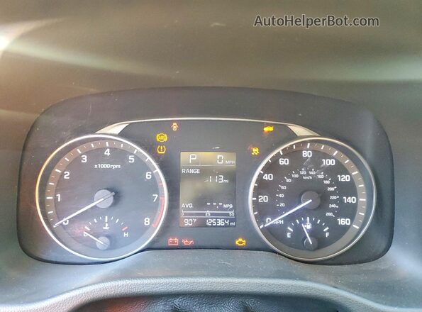 KMHD74LFXHU092531 2017 HYUNDAI ELANTRA Silver Vista del cuadro de instrumentos