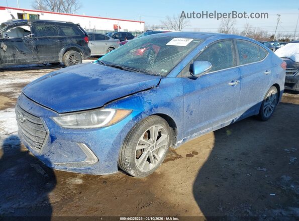 KMHD84LF2HU225599 2017 HYUNDAI ELANTRA Blue Передня ліва чверть