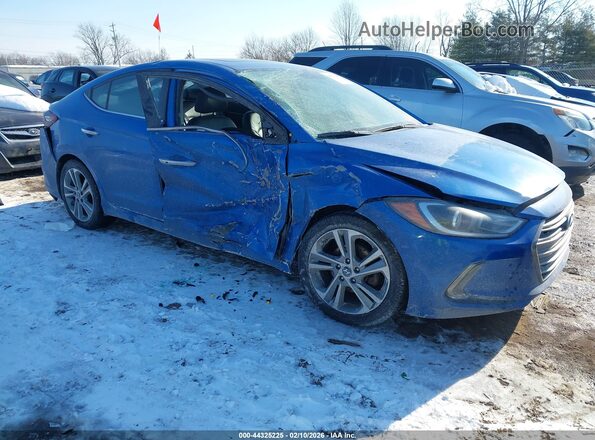 KMHD84LF2HU225599 2017 HYUNDAI ELANTRA Blue Передня права чверть