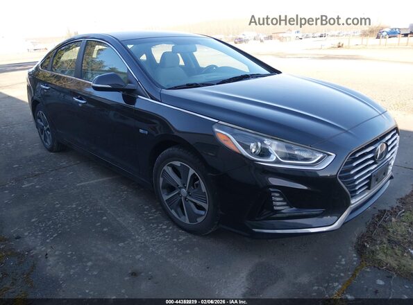 KMHE14L20KA093439 2019 HYUNDAI SONATA PLUG-IN HYBRID Черный Передняя правая четверть